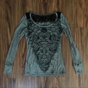 Studded Pattern Long Sleeve Top